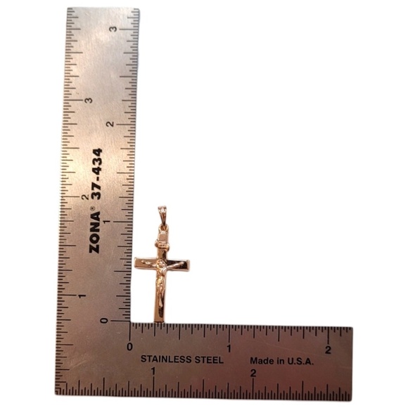 10K Yellow Gold Crucifix Charm Pendant #20528 - Picture 6 of 6